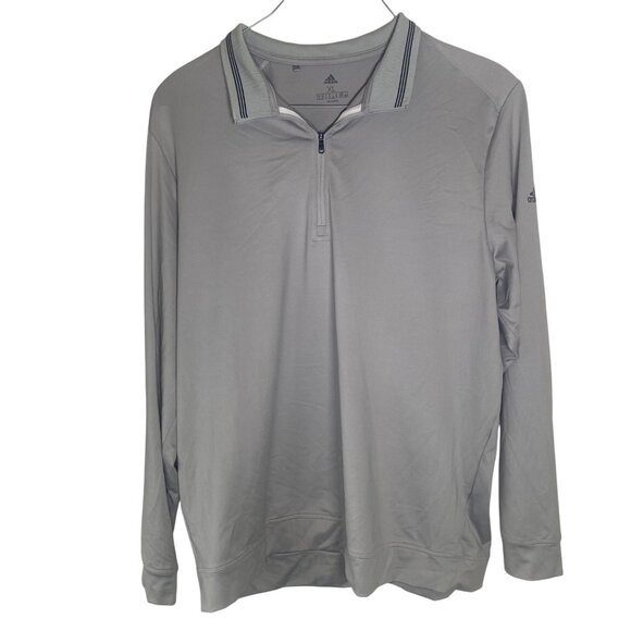 adidas Other - Adidas Mens XL Gray Long-Sleeve Polo Shirt With Zip Collar